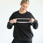 Celine Slouchy Nursing Pullover | Faded Black | Milk & Baby