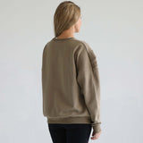 Isabella Oversized Nursing & Pregnancy Sweatshirt (Dark Olive) | Milk & Baby