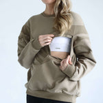 Isabella Oversized Nursing & Pregnancy Sweatshirt (Dark Olive) | Milk & Baby