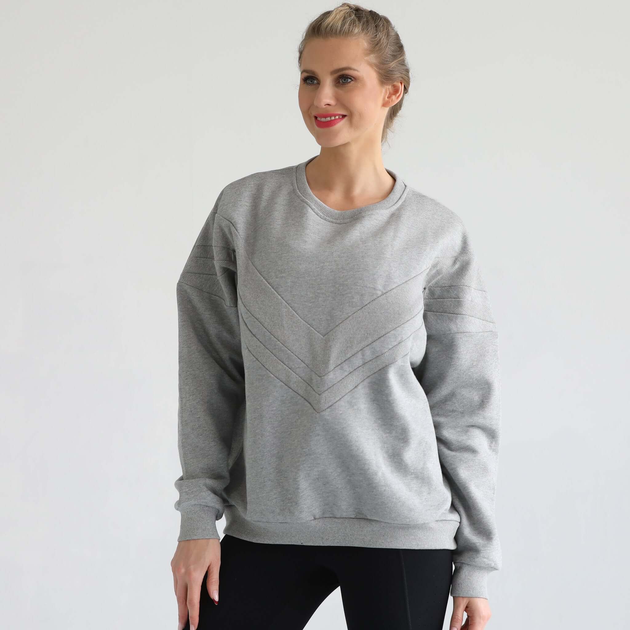 Isabella Oversized Nursing & Pregnancy Sweatshirt (Heather Gray) | Milk & Baby