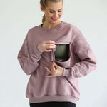 Isabella Oversized Nursing & Pregnancy Sweatshirt (Lavender Smoke) | Milk & Baby