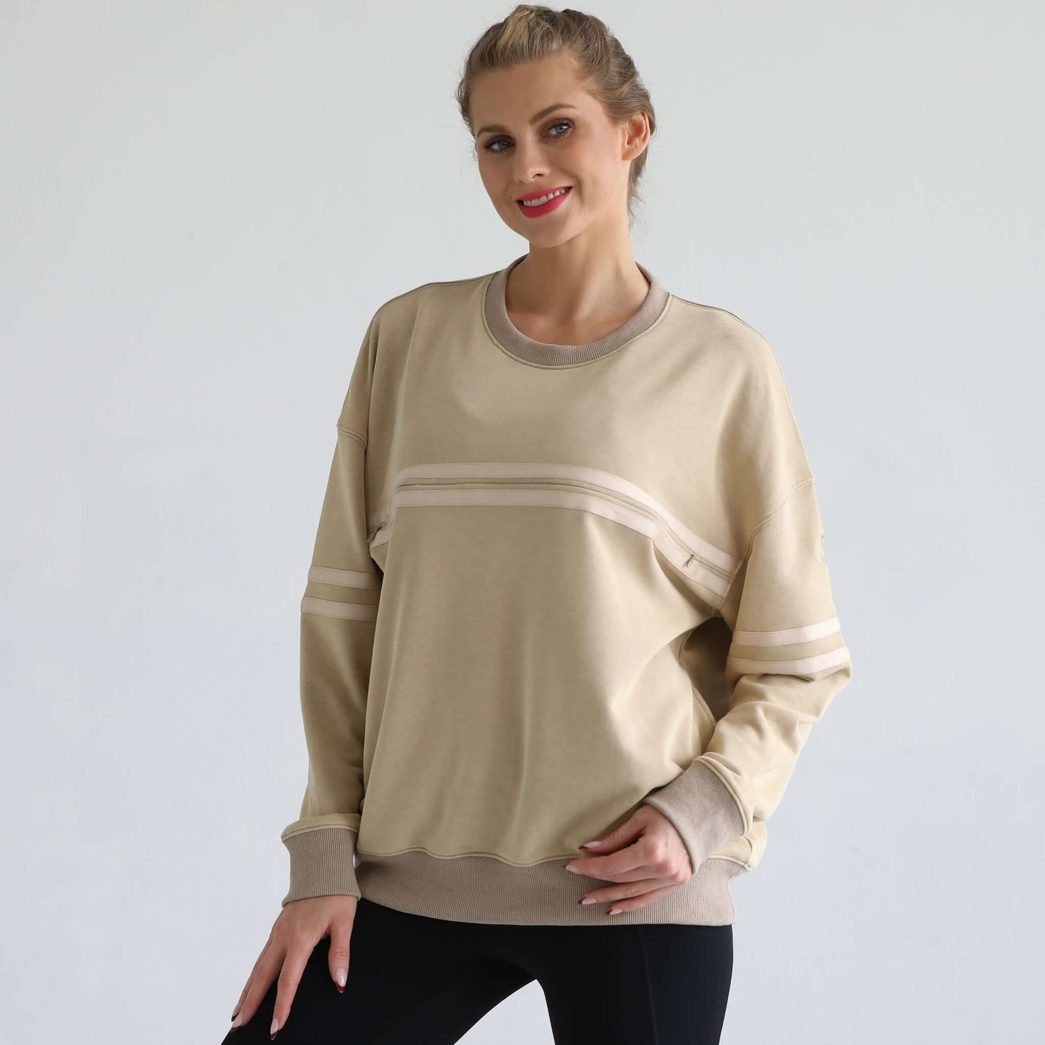 Celine Slouchy Nursing Pullover | Sandy Dunes | Milk & Baby