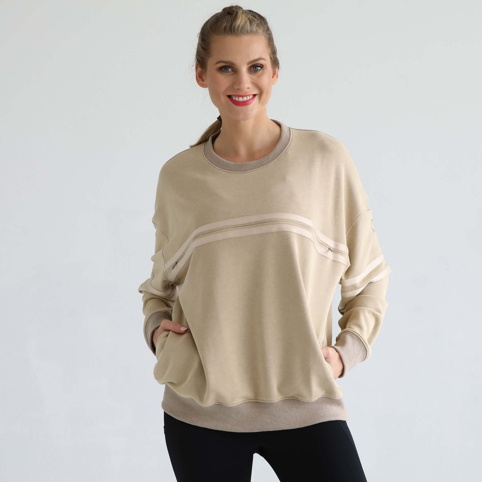 Celine Slouchy Nursing Pullover | Sandy Dunes | Milk & Baby