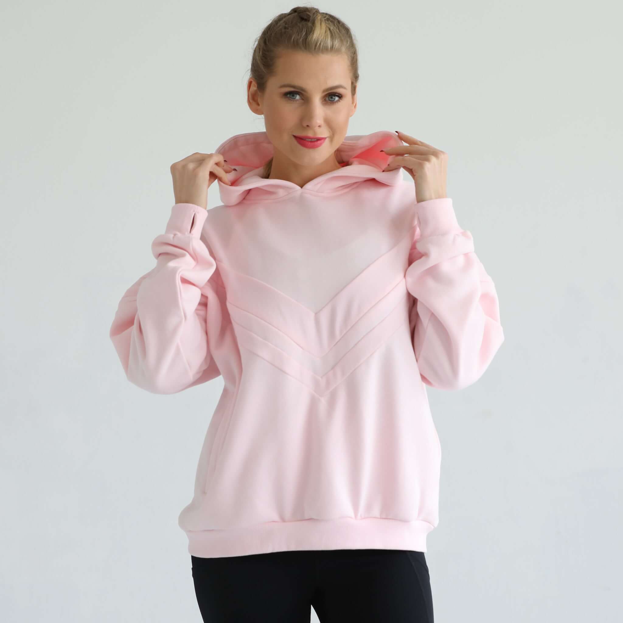 Isabella Ultra Soft Oversized Nursing & Pregnancy Hoodie (Pedal Blush) | Milk & Baby
