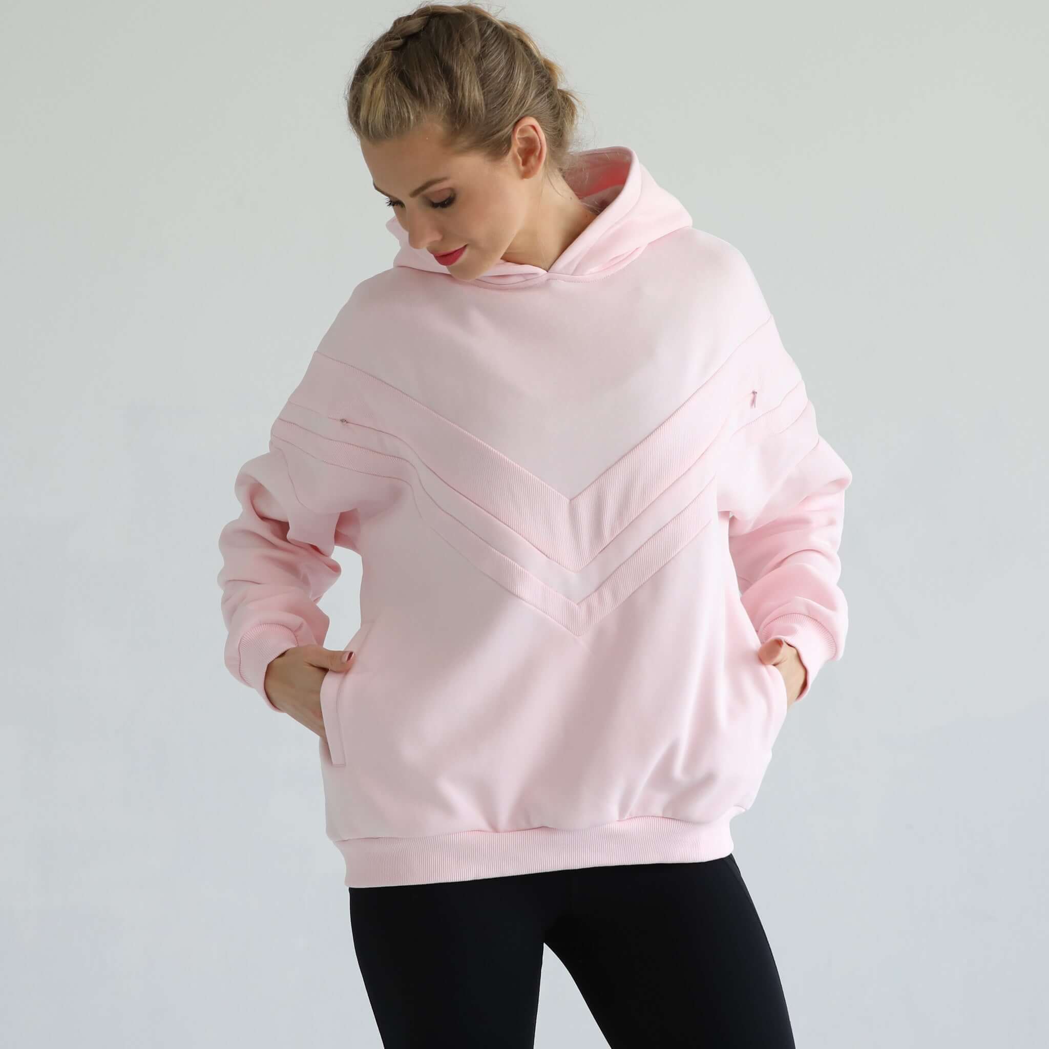 Isabella Ultra Soft Oversized Nursing & Pregnancy Hoodie (Pedal Blush) | Milk & Baby