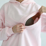 Isabella Ultra Soft Oversized Nursing & Pregnancy Hoodie (Pedal Blush) | Milk & Baby