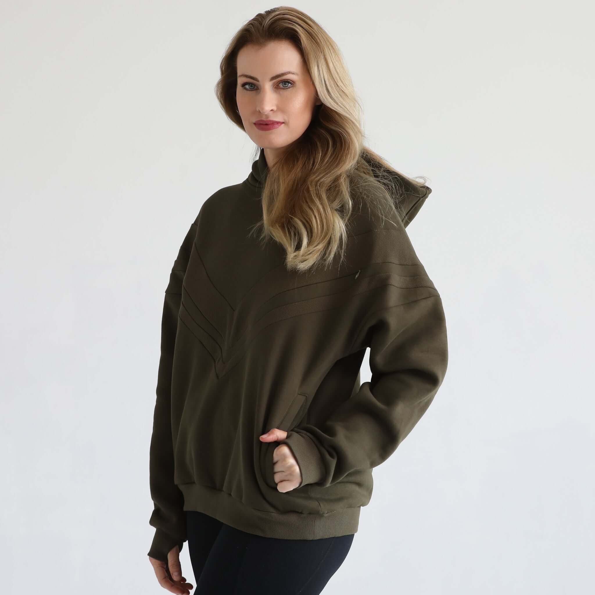 Isabella Ultra Soft Oversized Nursing & Pregnancy Hoodie (Olive Tree) | Milk & Baby