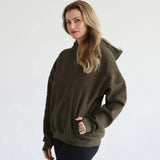 Isabella Ultra Soft Oversized Nursing & Pregnancy Hoodie (Olive Tree) | Milk & Baby