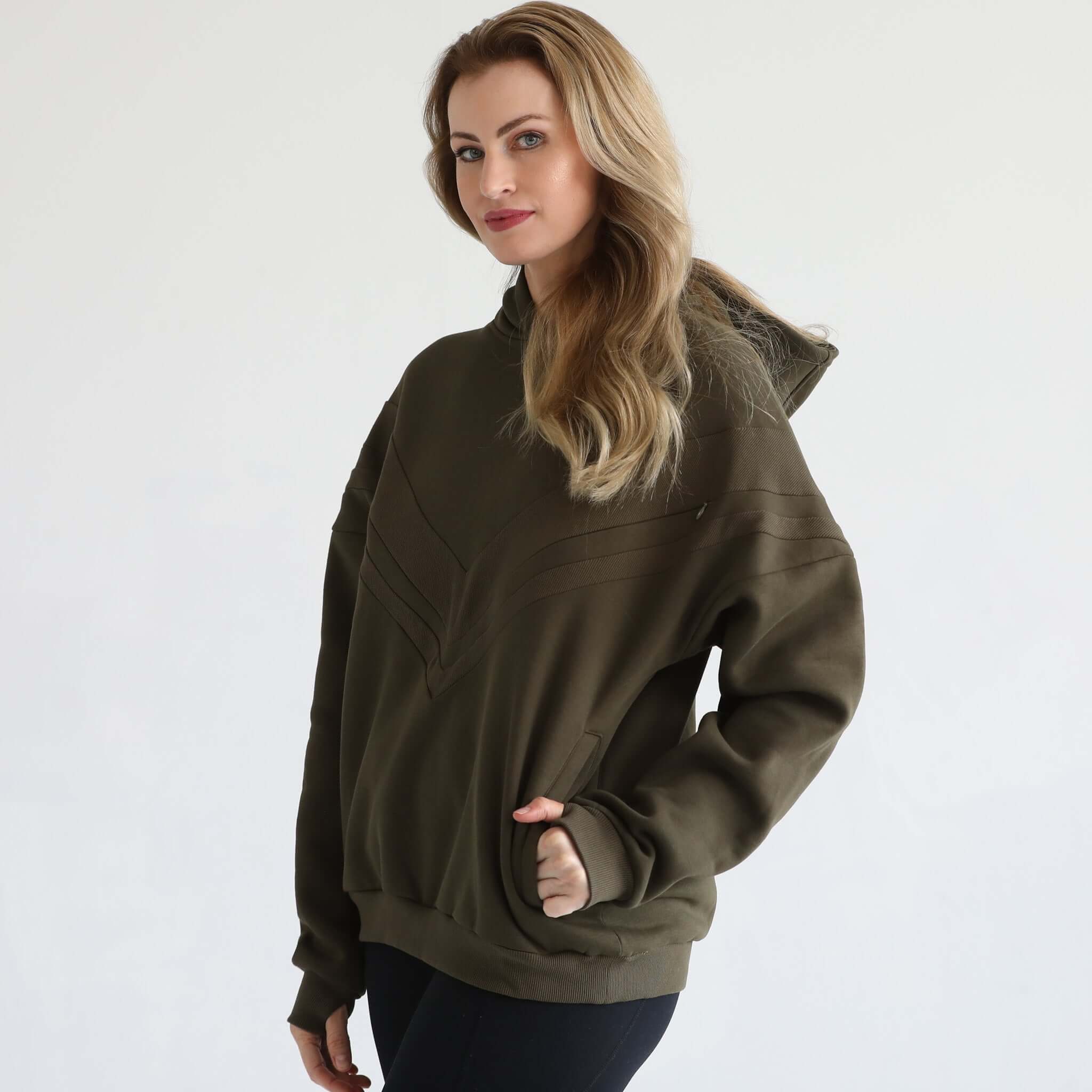 Isabella Ultra Soft Oversized Nursing & Pregnancy Hoodie (Olive Tree) | Milk & Baby