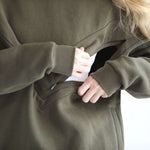 Isabella Ultra Soft Oversized Nursing & Pregnancy Hoodie (Olive Tree) | Milk & Baby