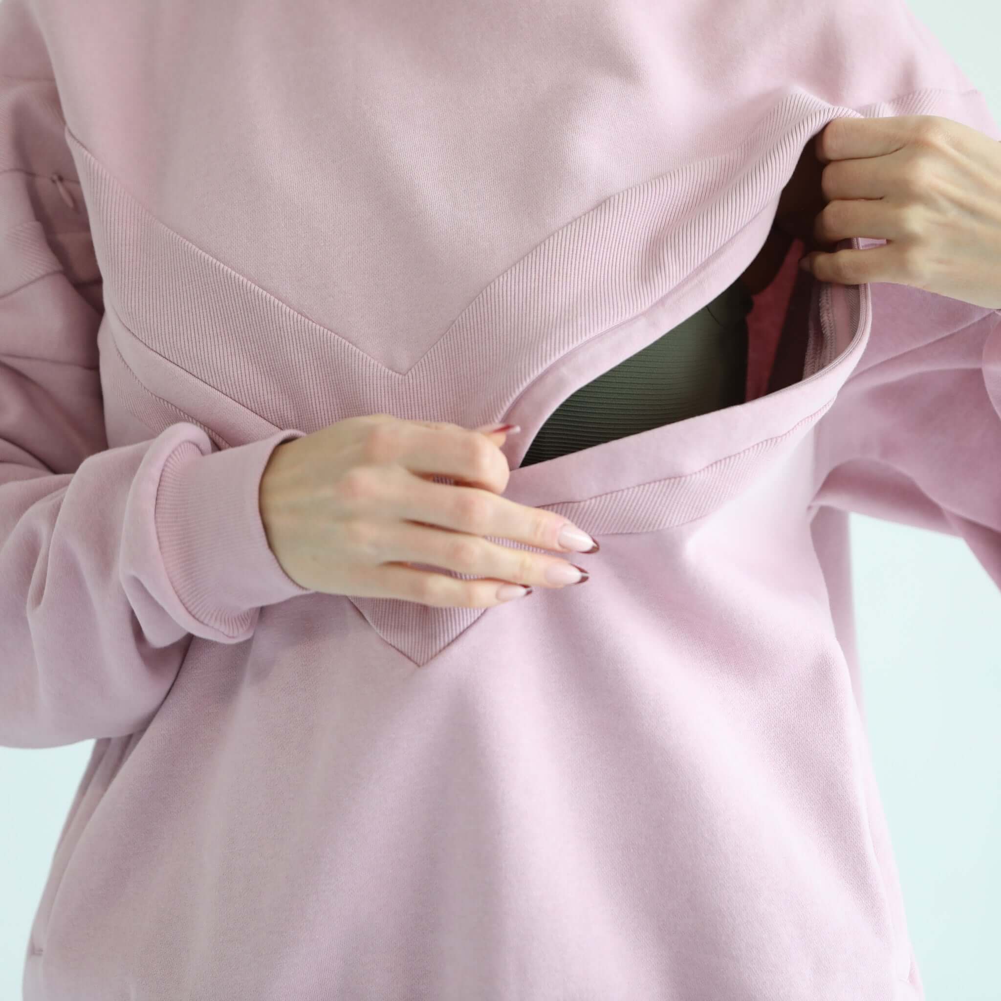 Isabella Ultra Soft Oversized Nursing & Pregnancy Hoodie (Lavender Smoke) | Milk & Baby