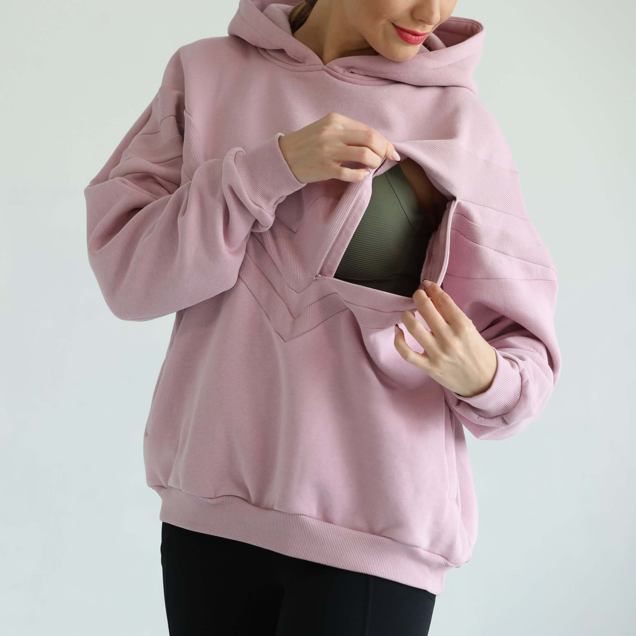 Isabella Ultra Soft Oversized Nursing & Pregnancy Hoodie (Lavender Smoke) | Milk & Baby