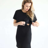 Isla Nursing T-Shirt Dress | Noir | Milk & Baby