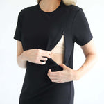 Isla Nursing T-Shirt Dress | Noir | Milk & Baby