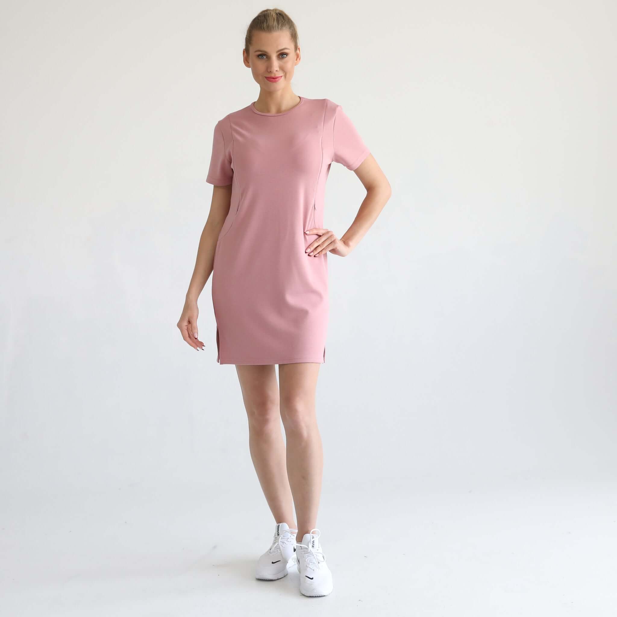 Isla Nursing T-Shirt Dress | Toasted Mauve | Milk & Baby