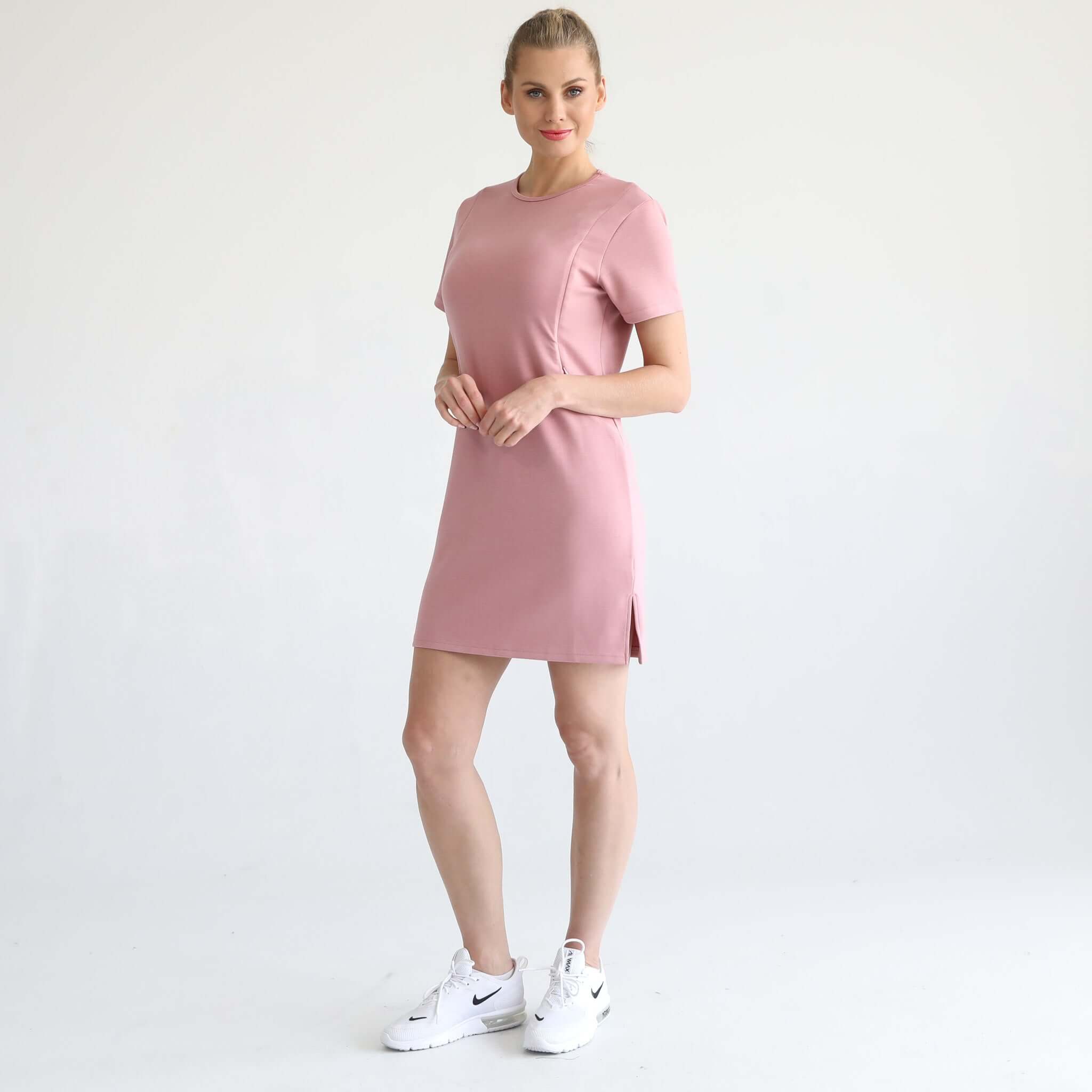 Isla Nursing T-Shirt Dress | Toasted Mauve | Milk & Baby