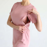 Isla Nursing T-Shirt Dress | Toasted Mauve | Milk & Baby