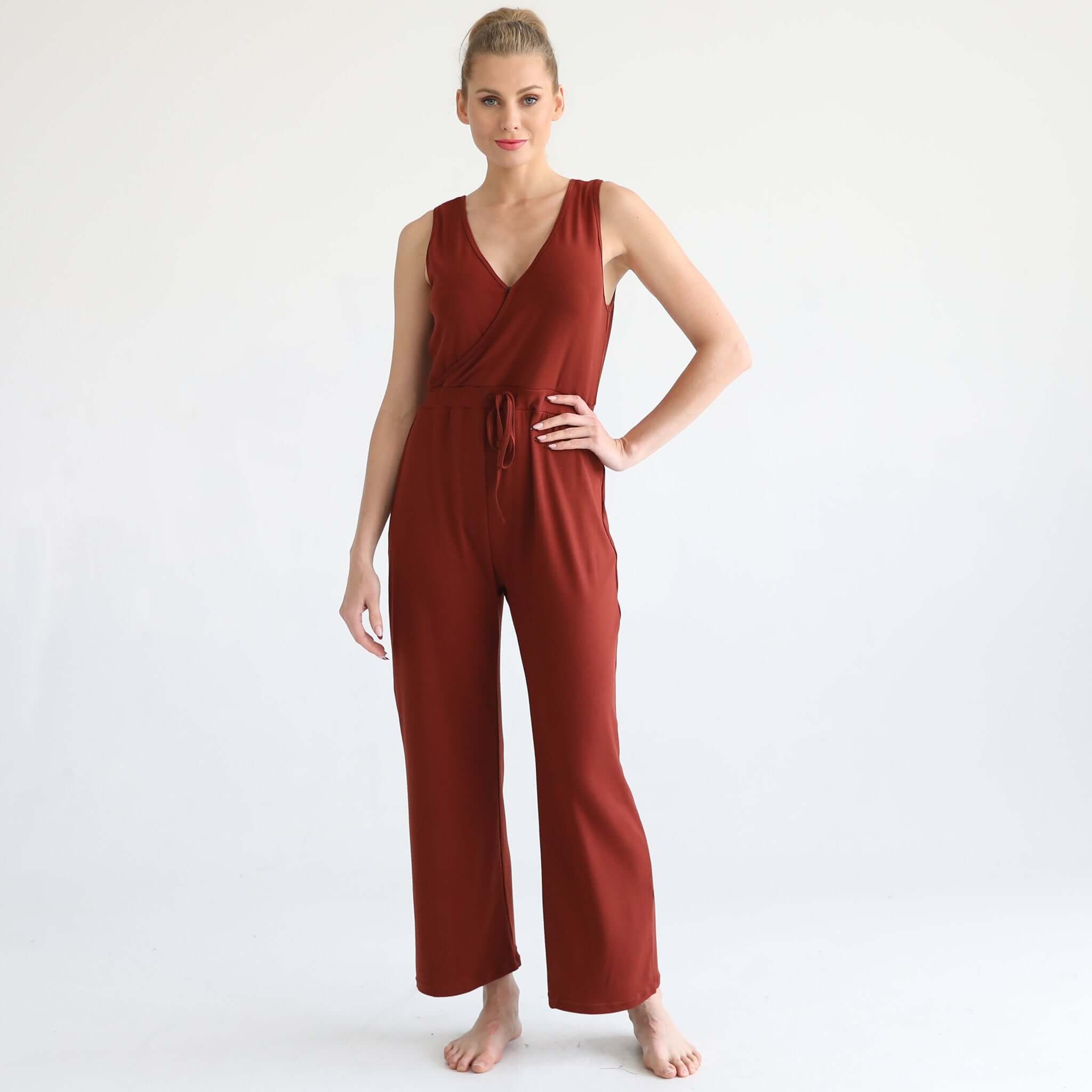 Juliette Nursing Friendly Jumpsuit | Rust | Milk & Baby