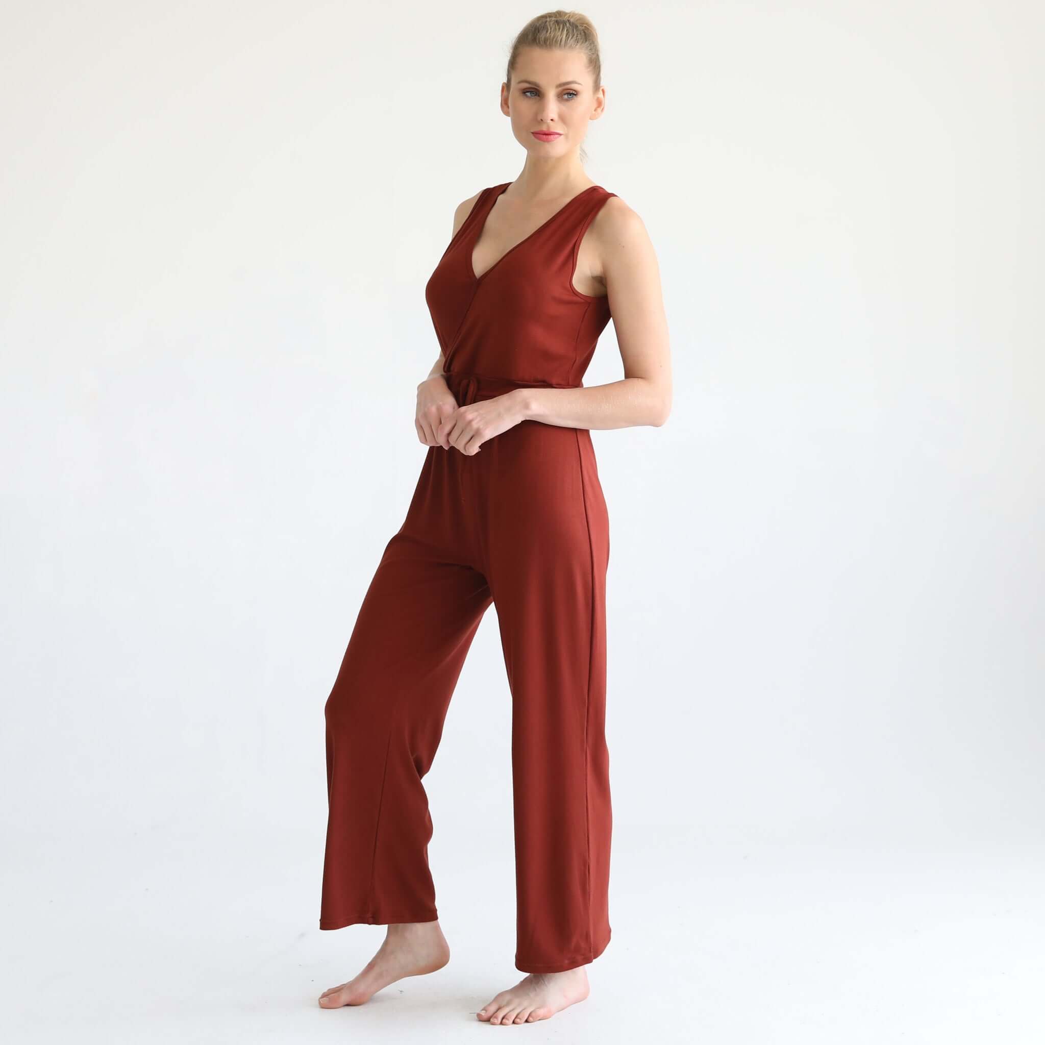 Juliette Nursing Friendly Jumpsuit | Rust | Milk & Baby