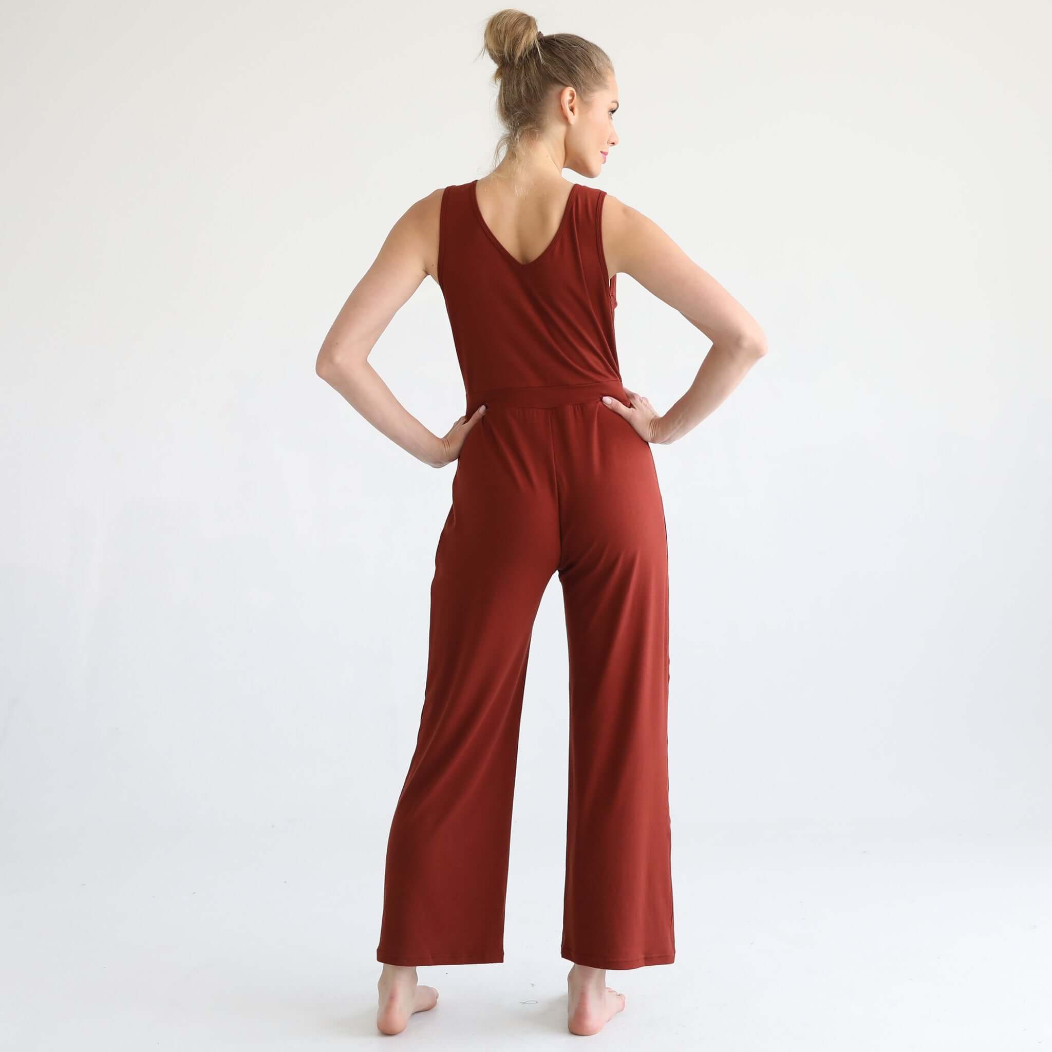 Juliette Nursing Friendly Jumpsuit | Rust | Milk & Baby