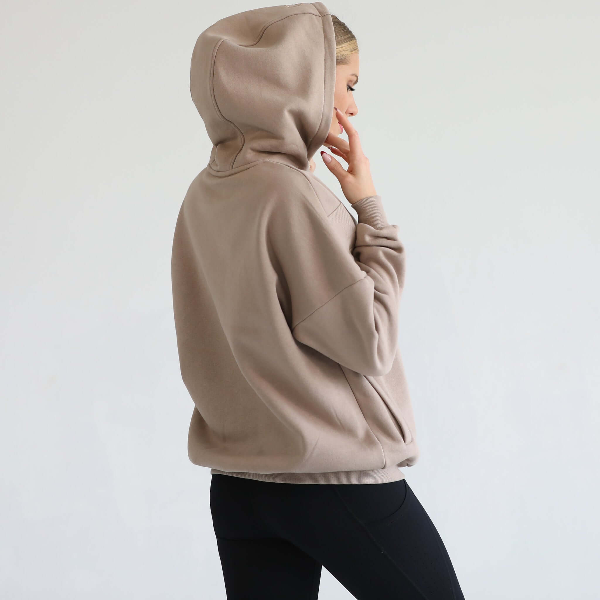 Isabella Ultra Soft Oversized Nursing & Pregnancy Hoodie (Taupe) | Milk & Baby