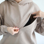 Isabella Ultra Soft Oversized Nursing & Pregnancy Hoodie (Taupe) | Milk & Baby