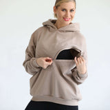 Isabella Ultra Soft Oversized Nursing & Pregnancy Hoodie (Taupe) | Milk & Baby