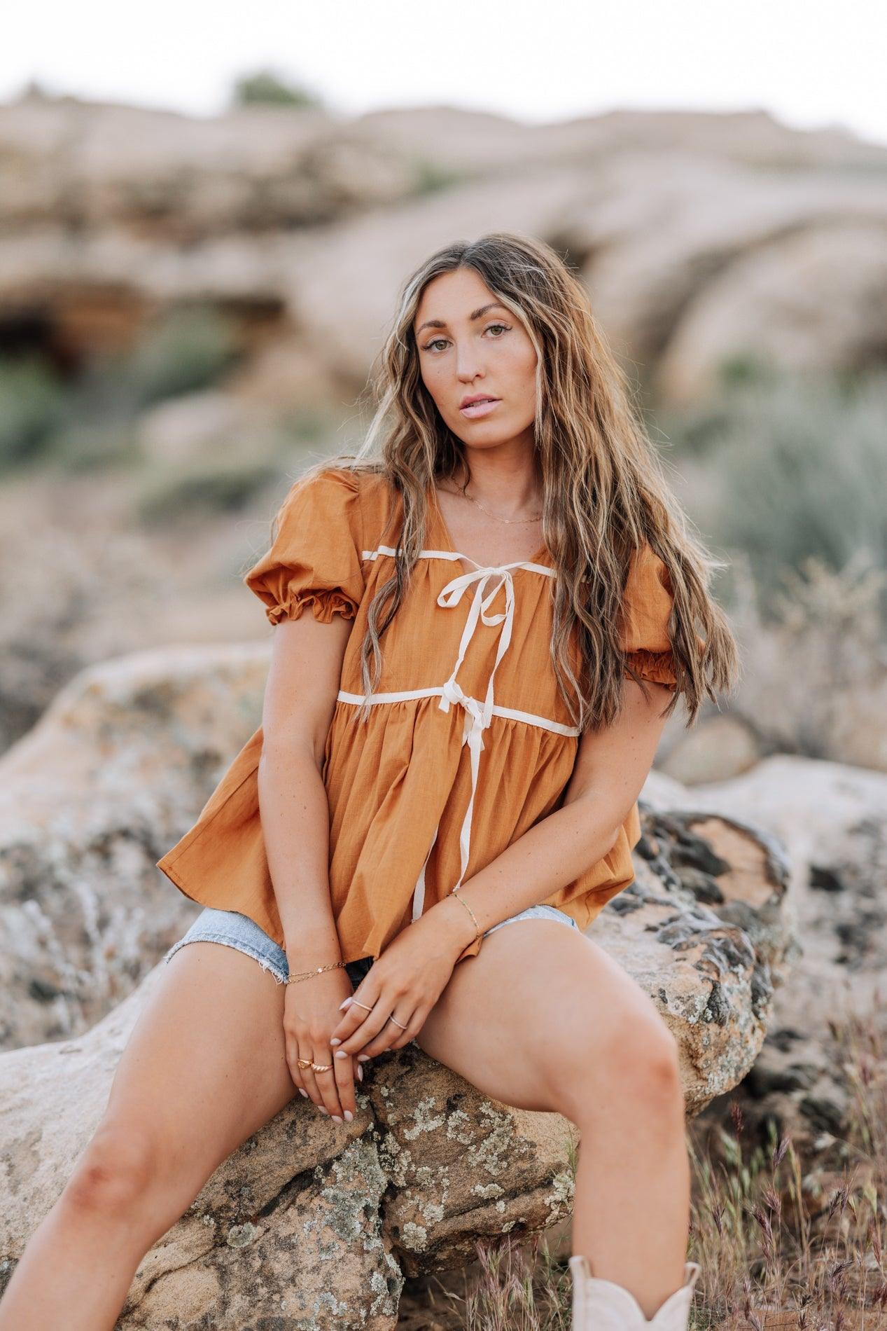 Winny Top in Camel | Milk & Baby
