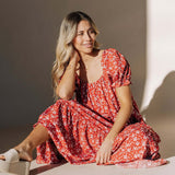 Bella Maxi Dress in Red | Milk & Baby