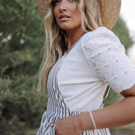 Elizabeth Overall Dress in Ivory Charcoal | Milk & Baby