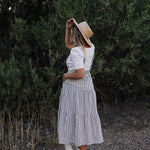 Elizabeth Overall Dress in Ivory Charcoal | Milk & Baby