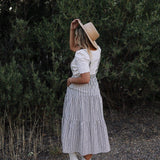 Elizabeth Overall Dress in Ivory Charcoal | Milk & Baby