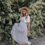 Elizabeth Overall Dress in Ivory Charcoal | Milk & Baby