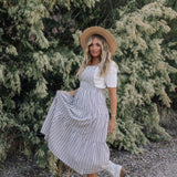 Elizabeth Overall Dress in Ivory Charcoal | Milk & Baby