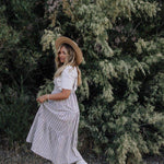 Elizabeth Overall Dress in Ivory Charcoal | Milk & Baby