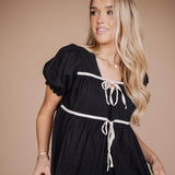 Winny Tie Top in Black | Milk & Baby