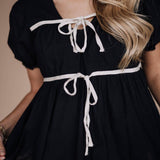 Winny Tie Top in Black | Milk & Baby