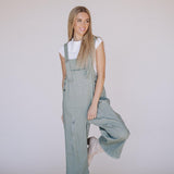 Frankie Denim Overalls in Sage | Milk & Baby