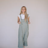 Frankie Denim Overalls in Sage | Milk & Baby