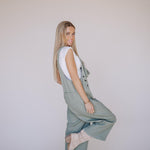 Frankie Denim Overalls in Sage | Milk & Baby