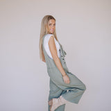 Frankie Denim Overalls in Sage | Milk & Baby