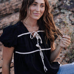 Winny Tie Top in Black | Milk & Baby