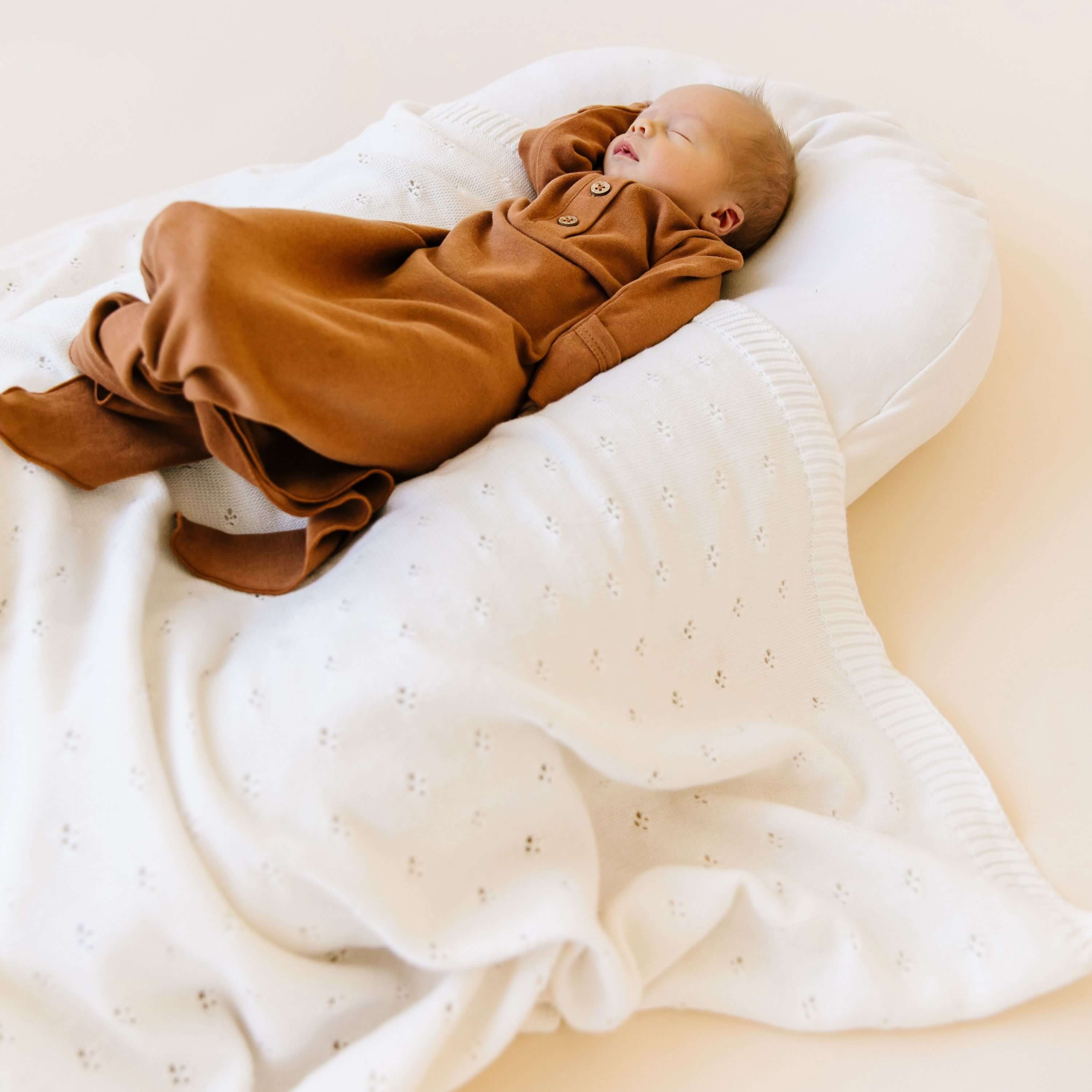 Ivory | Organic Cotton Pointelle Baby Blanket | Milk & Baby