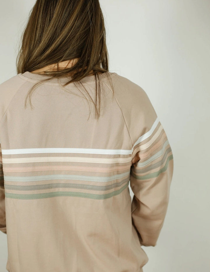 Six Stripe Invisible Zip Breastfeeding Sweatshirt | Mauve