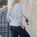 Lanie Maternity & Nursing Navy Stripe Top | Milk & Baby