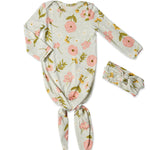 Carnation | Knotted Baby Gown Set - Milk & Baby