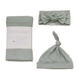 Sage Bamboo Swaddle Hat OR Head Wrap Set