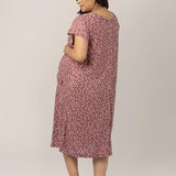 Universal Labor and Delivery Gown in Rosewood Dot
