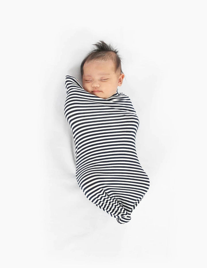 Mama Hospital Nightie with Baby Pouch | Navy Stripe Milk & Baby