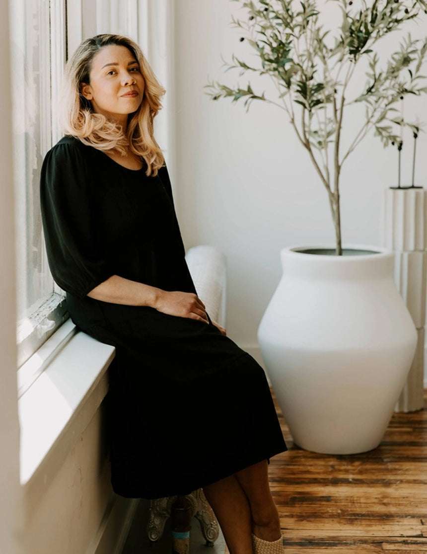 Tiered Breastfeeding Dress | Black | Milk & Baby